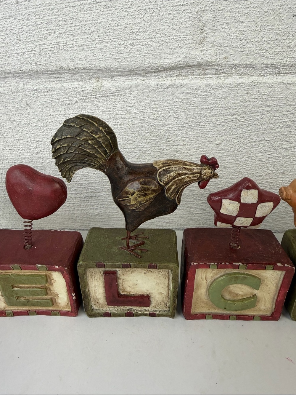 Primitive Farm Animals Block Reversible Welcome Sign - Picture 6 of 14